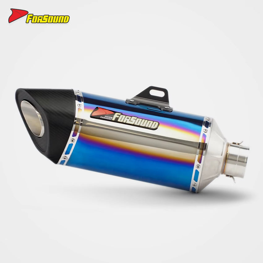 RS for R11-7 Motorcycle Exhaust Pipe Tail Stainless Steel Carbon Fiber for Z900 MT09 ZX-10R CBR650R CB1000 Models