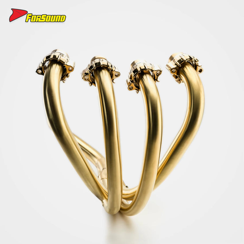 Vintage Style Brass Fully Handcrafted Six-Stage Modified Motorcycle Full System Exhaust Pipe for HONDA CBX400F 1981-1984 CB400F