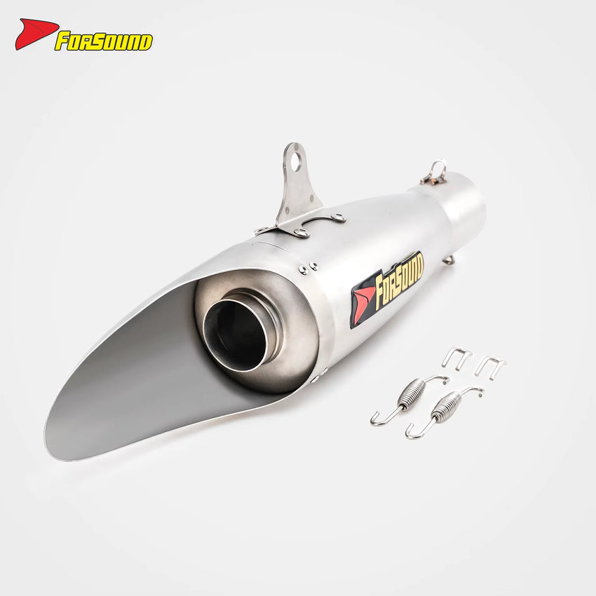 RS Modified Motorcycle Exhaust System 51Mm Airship Tail with Straight through Lifting Lug Compatible MT07 CBR650 ZX-4R R6