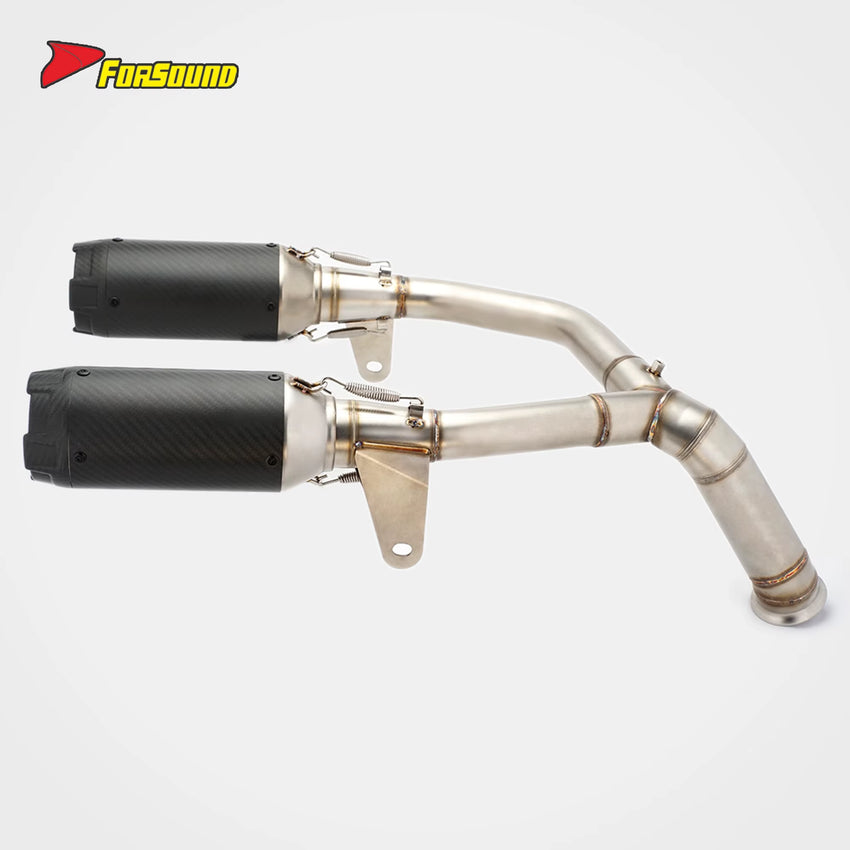 Full Exhaust for 500SR 2024-2025 VOOM Short Carbon Fiber Stainless Steel Honeycomb Tip Sportbike Inline-Four Motorcycle Track