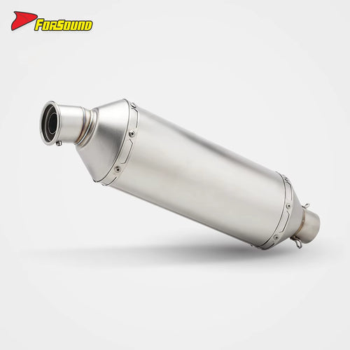 RS Original Universal Stainless Steel Motorcycle Exhaust Muffler 51MM Exhaust Pipe for Honda R3 R15 MT07 PCX XMAX FZ6 Ninja400