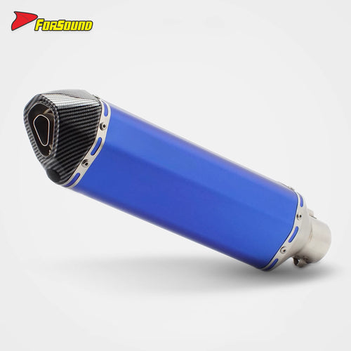 New Forsound RS Original Modified Universal Motorcycle Exhaust System Stainless Steel Standard Replacement Muffler Blue Extended