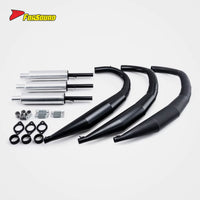 New FORSOUND KAWASAKI KH250 Retro Motorcycle 3-Into-3 Cast Iron Exhaust System Replacement High Temp Corrosion Resistance Full
