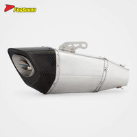 RS Original Universal New Motorcycle Carbon Fiber 60Mm Caliber Exhaust Muffler Pipe Compatible with XJ6 MT07 Xmax Crf150