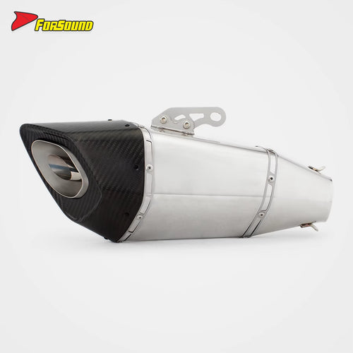 RS Original Universal New Motorcycle Carbon Fiber 60Mm Caliber Exhaust Muffler Pipe Compatible with XJ6 MT07 Xmax Crf150