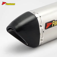 Stainless Steel 60Mm Puppy Frosted Carbon Mouth End Can Exhaust Pipe Universal Motorcycle Pipe