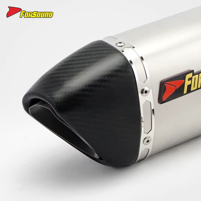 Stainless Steel 60Mm Puppy Frosted Carbon Mouth End Can Exhaust Pipe Universal Motorcycle Pipe