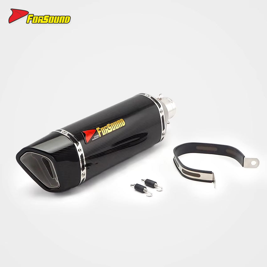 Stainless Steel Carbon Fiber 51Mm Roman Roman Clamp End Can Exhaust Pipe Universal Motorcycle Pipe