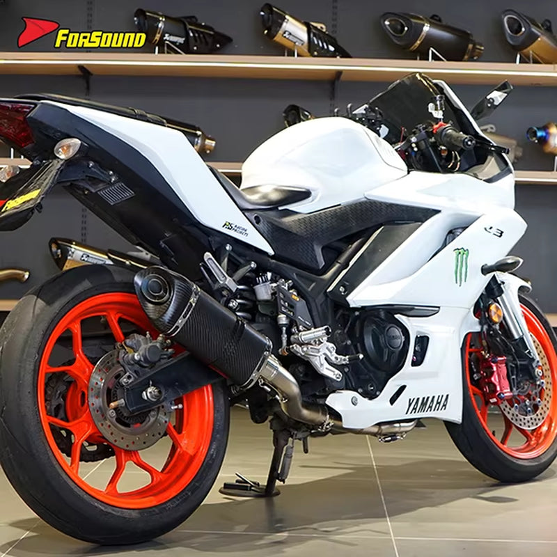 For Yamaha R3 Full Exhaust System Stainless Steel Carbon Fiber 51Mm Exhaust Full Motorcycle Exhaust System ODM&OEM YZF R3
