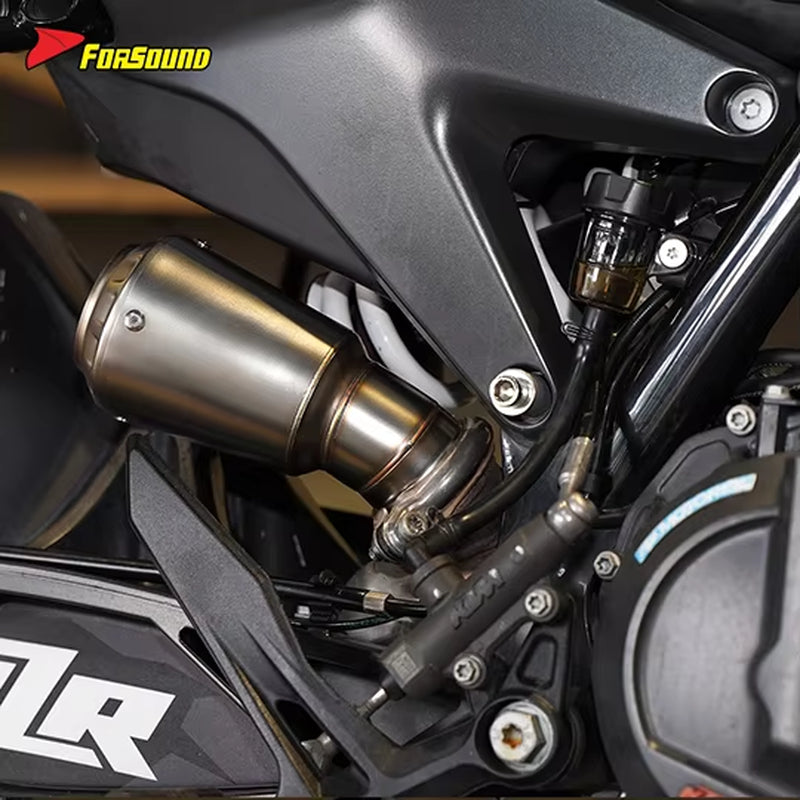 For KTM 790 890 Fit 2018-2025 Silvery Stainless Steel Motorcycle Exhaust Muffler with DB Killer Thundering Sound Customizable