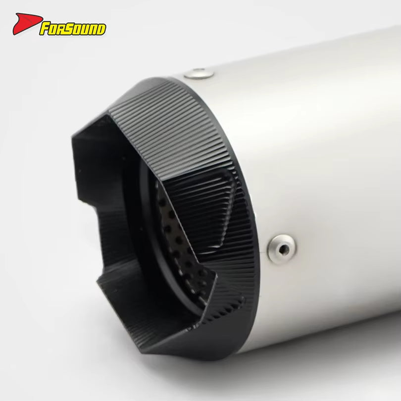 Stainless Steel 60Mm AR Embossed Exhaust End Can for Universal Motorcycle 60Mm Pipe