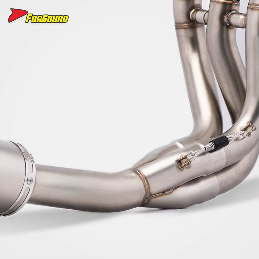 New for Trident 660 2020-2025 Stainless Steel Front Middle & Carbon Fiber Rear Exhaust Pipes Retrofit/Upgrade Compatible