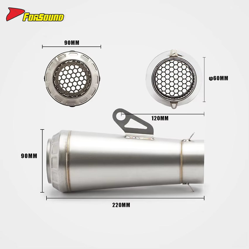 RS for Competitive Exhaust Pipe for Motorcycle Modified Tail Slant Z900 R3 CBR NINJA 660RR MT GSX Stainless Steel New Condition