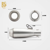 RS Locomotive Modified Exhaust Pipe Muffler Retro Torpedo Tail Section for MT-07 NINJA400 R3 Z900 Stainless Steel New Condition
