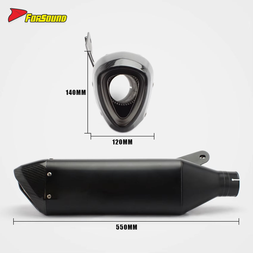 Forsound New S1000RR 2010-2020 Puppy Pro Style Full Carbon Fiber Stainless Steel Dual Sport Exhaust System Throat Track