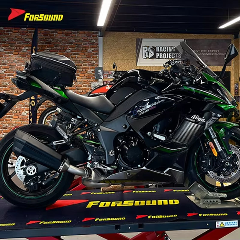 For KAWASAKI Ninja1000Sx Fit 2019-2025 51Mm Black Spray Paint Stainless Steel Motorcycle Mid-Tail Integrated Exhaust Pipe OEM