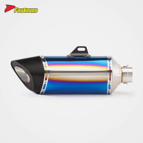 RS for R11-7 Motorcycle Exhaust Pipe Tail Stainless Steel Carbon Fiber for Z900 MT09 ZX-10R CBR650R CB1000 Models