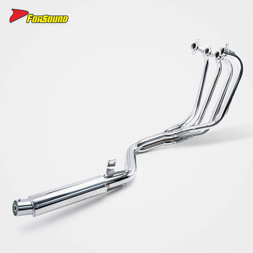Retro and Heat Resistant Six-Section Electroplated Motorcycle Exhaust Pipe Full System Exhaust Pipe for CBX400F 1981-1984