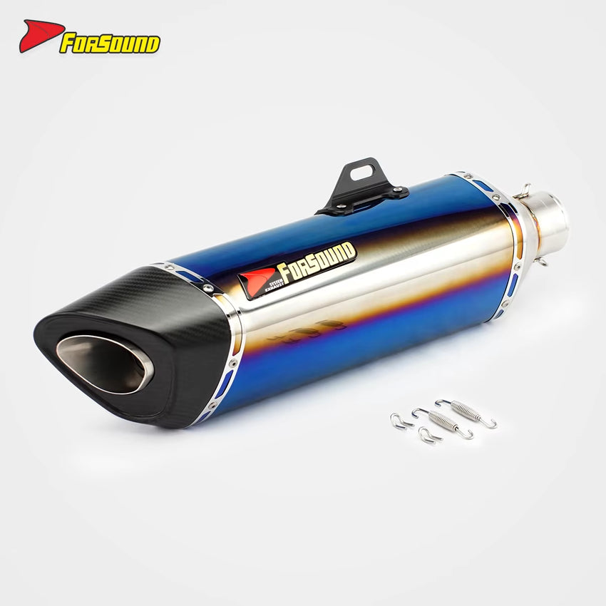 Forsound/Sound Black Carbon Fiber 60Mm R11-7 Long End Can Exhaust Pipe Universal Motorcycle New Condition