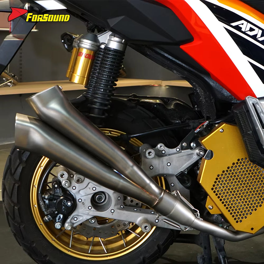New FORSOUND for ADV 160 Exhaust Stainless Steel Torch Gemini Full Exhaust Polished Optional Deep Powerful Exhaust Note
