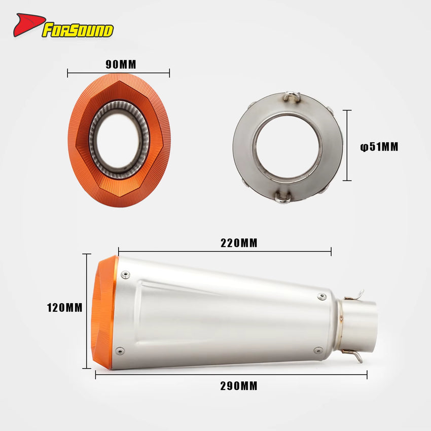 Stainless Steel 51Mm Full Motorcycle Exhaust Pipe for Yamaha R3 Full Exhaust ODM&OEM