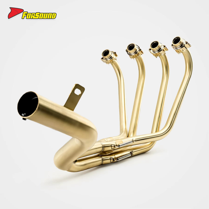 Exquisite Vintage Brass Golden Brass Machine-Bent Six-Stage Motorcycle Full System Exhaust Pipe for HONDA CBX400F Street Bike