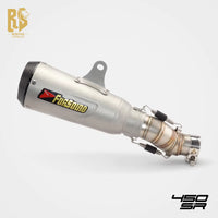 For for Forsound Silver Stainless Steel Mid-Tail Full-System Exhaust Includes Tip/Muffler for 2022+ Replacement Motorcycle