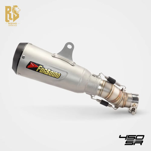 For for Forsound Silver Stainless Steel Mid-Tail Full-System Exhaust Includes Tip/Muffler for 2022+ Replacement Motorcycle