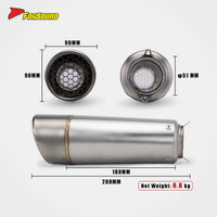 New Universal FORSOUND 51Mm Stainless Steel Spark Grid-O Exhaust Racing Slip-On Muffler Aggressive Sound Horsepower Boost Fits