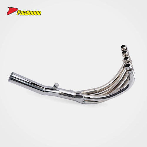 New FORSOUND KAWASAKI Z900RS Fit 17-25 Handcrafted Bent Cast Iron Full Plated One-Piece Short Pipe Retro Exhaust Silver Power