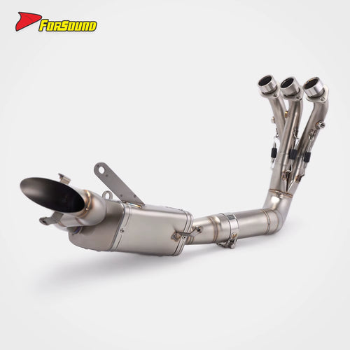 New Zontes 703Rr Exhaust Valved Silver Stainless Steel Under-Mount Full Exhaust System Oem-Style Straight-Through Street Riding