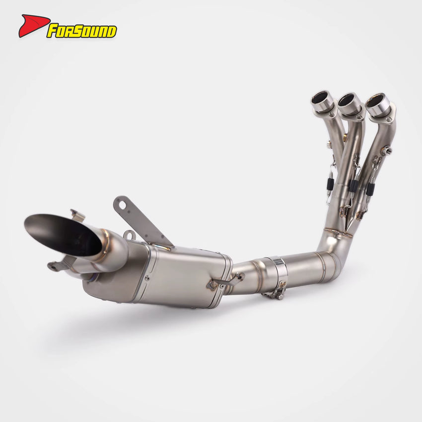 New Zontes 703Rr Exhaust Valved Silver Stainless Steel Under-Mount Full Exhaust System Oem-Style Straight-Through Street Riding