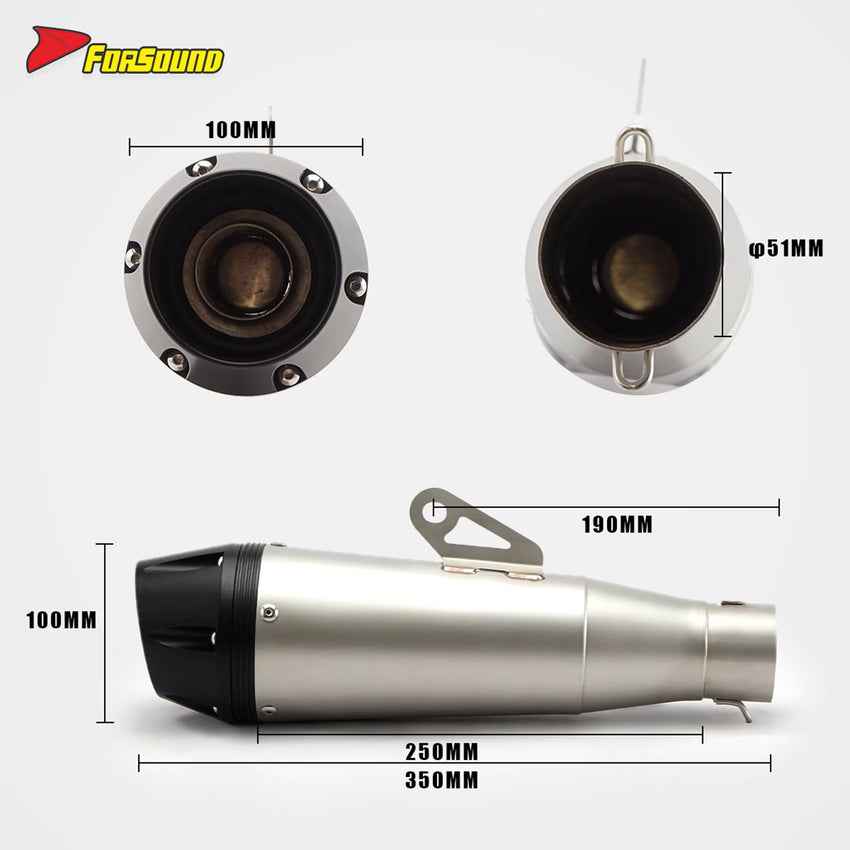 Stainless Steel 51Mm Exhaust Full Motorcycle Exhaust System for Yamaha R3 Exhaust ODM&OEM