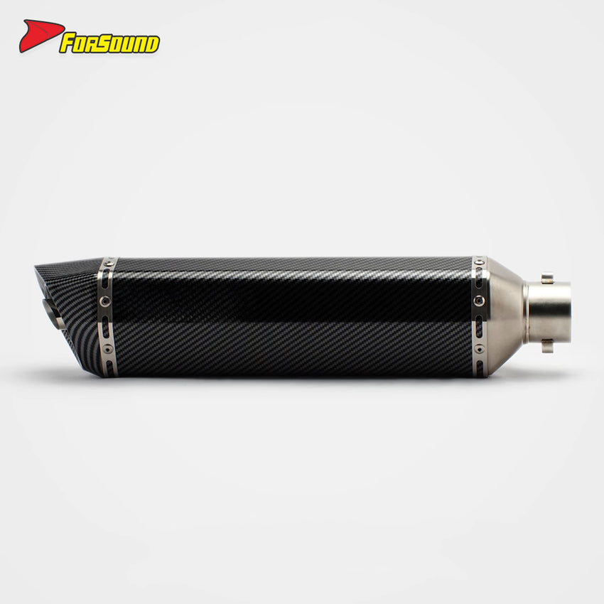 RS Original Modified Universal Stainless Steel Exhaust Pipe Water Transfer Printing Lengthened 51Mm Hexagonal Hole Tail Section