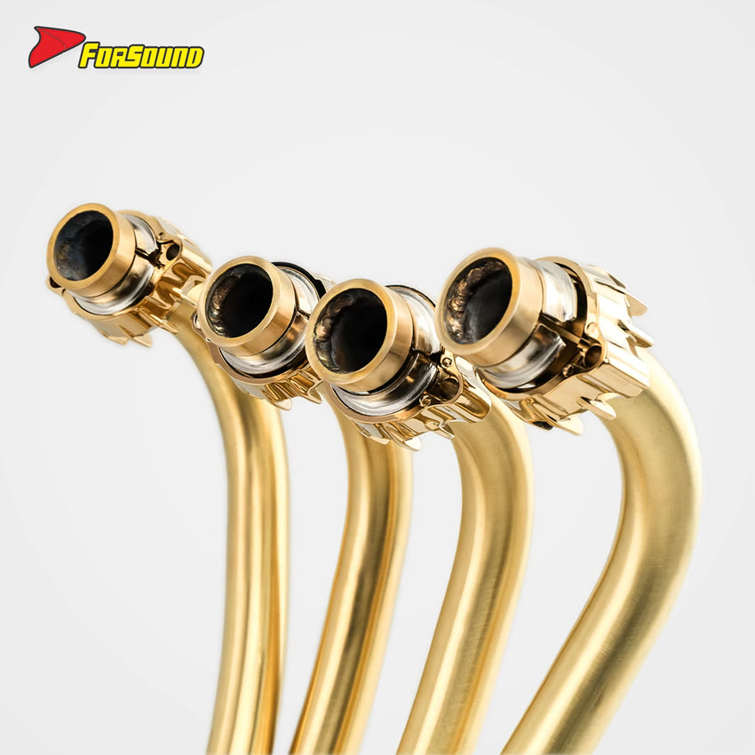 Vintage Style Brass Fully Handcrafted Six-Stage Modified Motorcycle Full System Exhaust Pipe for HONDA CBX400F 1981-1984 CB400F