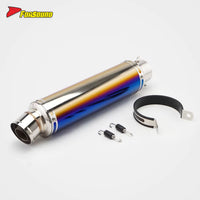 Stainless Steel Carbon Fiber 60Mm Long Yoshimura Blue Exhaust Pipe for Universal Motorcycles