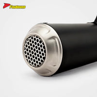 RS Original Universal Modified Motorcycle Exhaust Pipe Stainless Steel Black Body GP Honeycomb Net Tail Silencer 51Mm New
