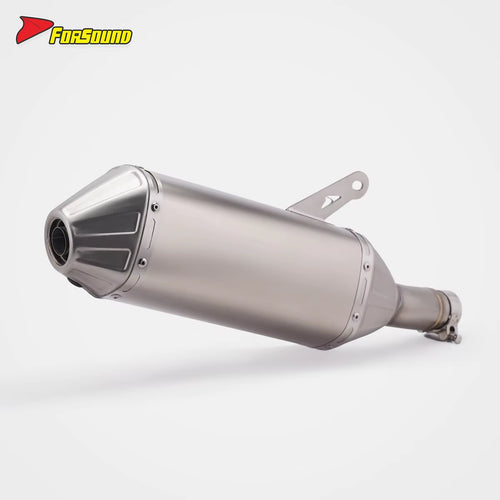 For CFMOTO 450Mt Fit 2023-2025 Mid-Tail Integrated Exhaust Pipe Slip-On Muffler Adventure Touring SS&TI Cfmoto 450Mt Exhaust