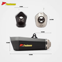 New Condition Universal Black Spray Paint Stainless Steel 51Mm Caliber Motorcycle Exhaust Muffler Fit MT03 450SR MT09 Z400 CB400