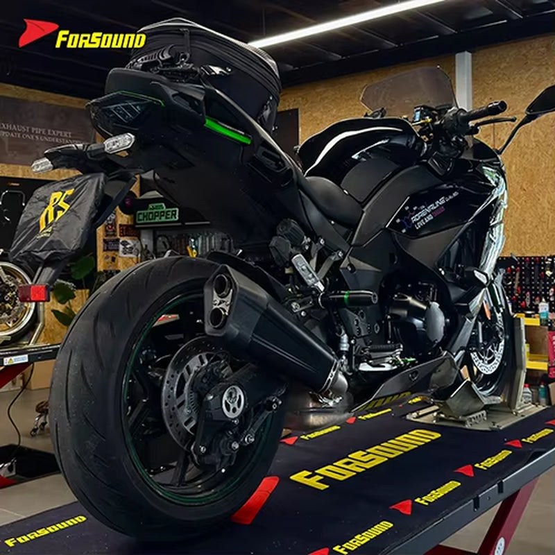 For KAWASAKI Ninja1000Sx Fit 2019-2025 51Mm Black Spray Paint Stainless Steel Motorcycle Mid-Tail Integrated Exhaust Pipe OEM