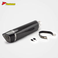 Stainless Steel Carbon Fiber 51Mm Roman Hoop End Can Long Exhaust Pipe Universal Motorcycle Pipe