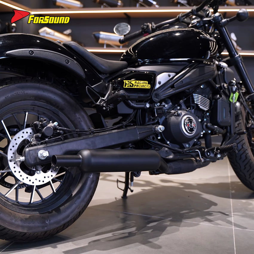 For Clc450 Black Stainless Steel Torpedo-Style Muffler Section Retro Cruiser Exhaust Deep Mellow Note Fit 2023-2026 Model