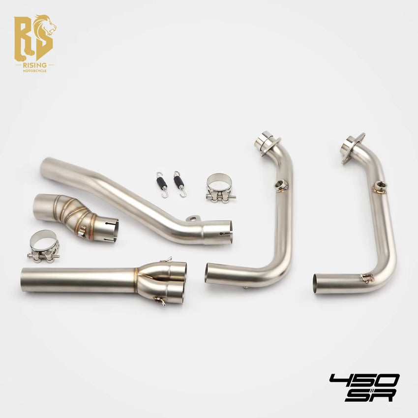 Stainless Steel Front and Middle Exhaust Pipe for Motorcycle CFMOTO 450SR/NK