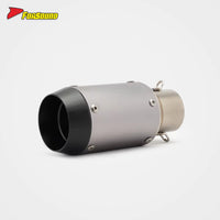Stainless Steel Carbon Fiber 51Mm Mini GP End Can Silver Black Cover Exhaust Pipe Universal Motorcycle Pipe