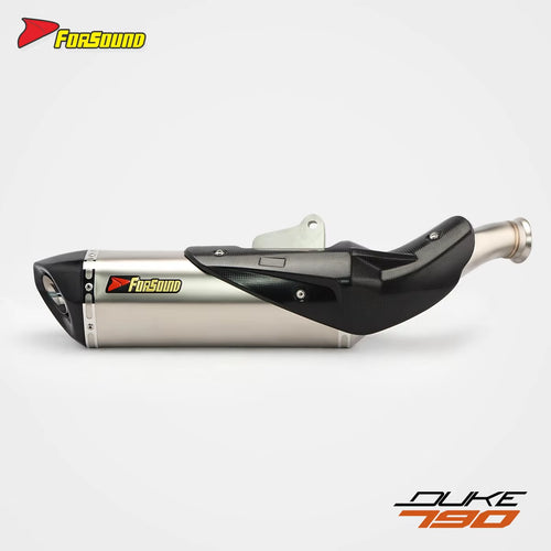 Stainless Steel Carbon Fiber Head Double Ear Mid and Tail Section Muffled Exhaust Pipe for Motorcycle for KTM Duke 790/890