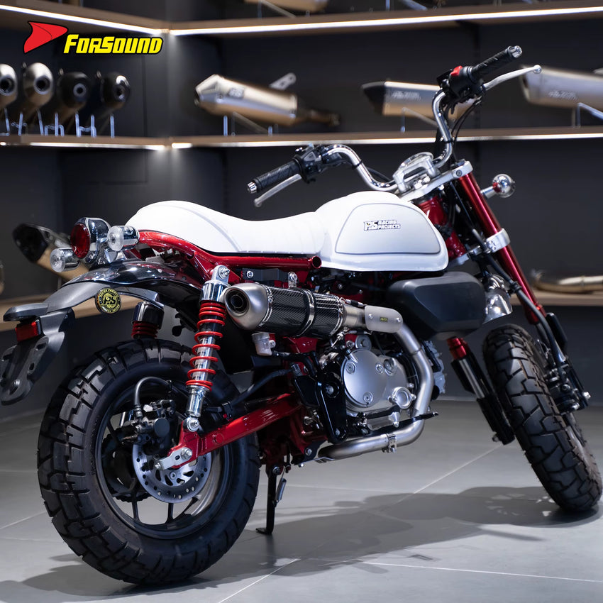 For Monkey 125 Exhaust Stainless Steel Black/Silver Small Square Full Exhaust System Low Backpressure Optimization Urban