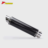New Universal 60Mm Retro Mid Slash Cut Tip Glossy Carbon Fiber FORSOUND Exhaust Muffler Includes Muffler/Clamp Motorcycle