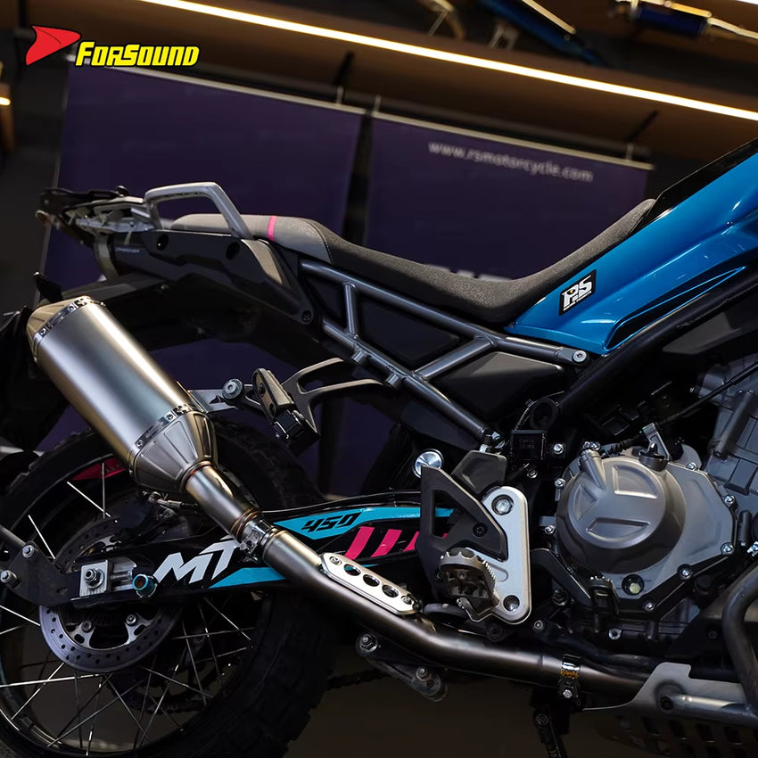 New FORSOUND for 450Mt Matte Stainless Steel Fish Mouth Full Exhaust System Deep Powerful Exhaust Note Urban Cruising OEM