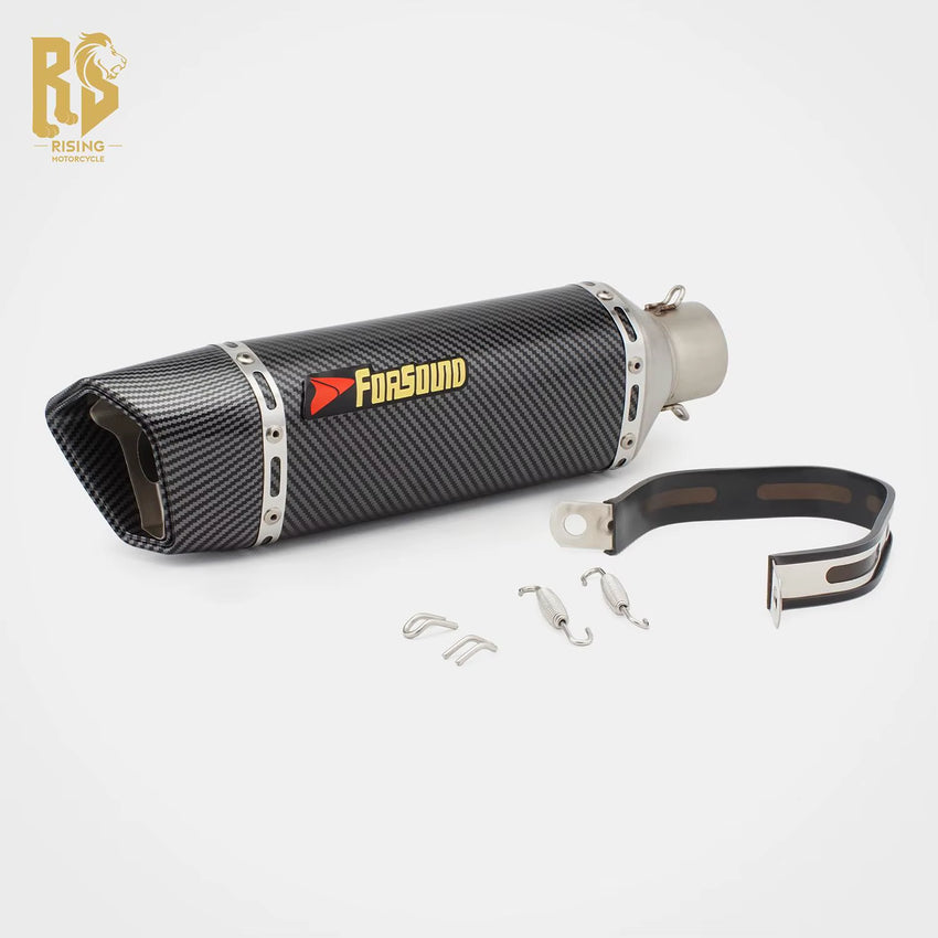 Small Roman Exhaust Pipe Stainless Steel and Carbon Fiber for Universal Motorcycles New Condition