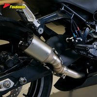 For Cfmoto 450SR Stainless Steel AR Embossed Full Section Silencer Exhaust Pipe Right Placement Motorcycle Daily Street Riding